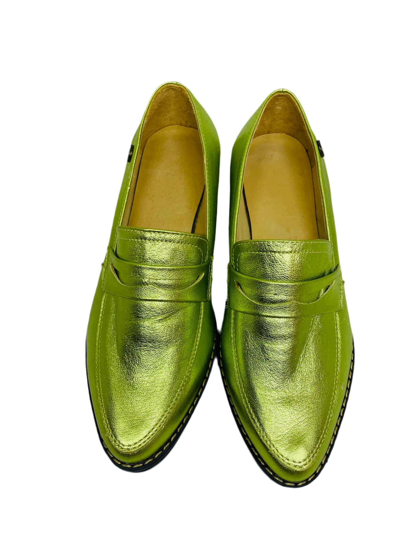 Mocasín Diletta Verde Metalizado