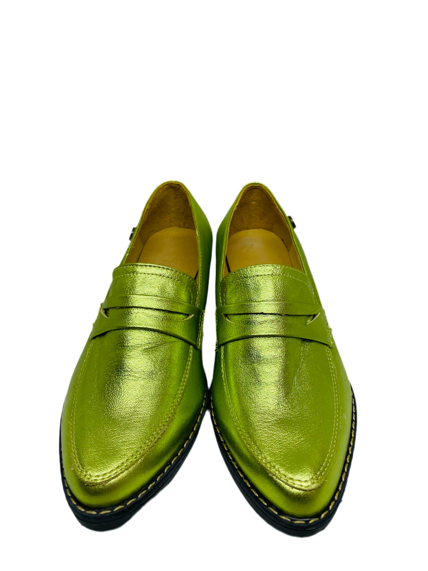 Mocasín Diletta Verde Metalizado