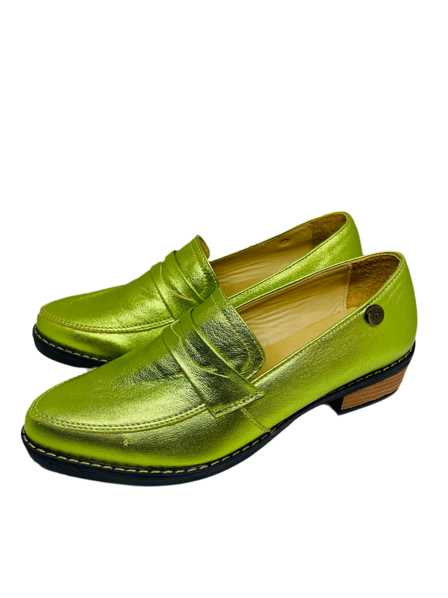 Mocasín Diletta Verde Metalizado