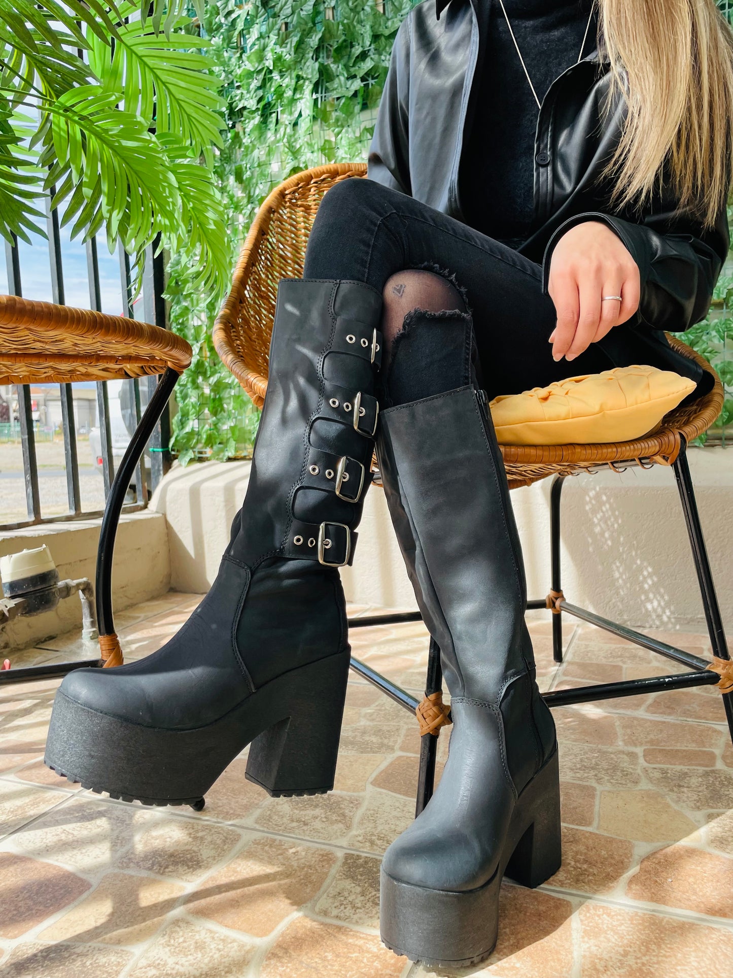 Botas Biker Taco alto