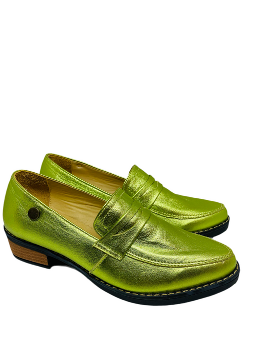 Mocasín Diletta Verde Metalizado