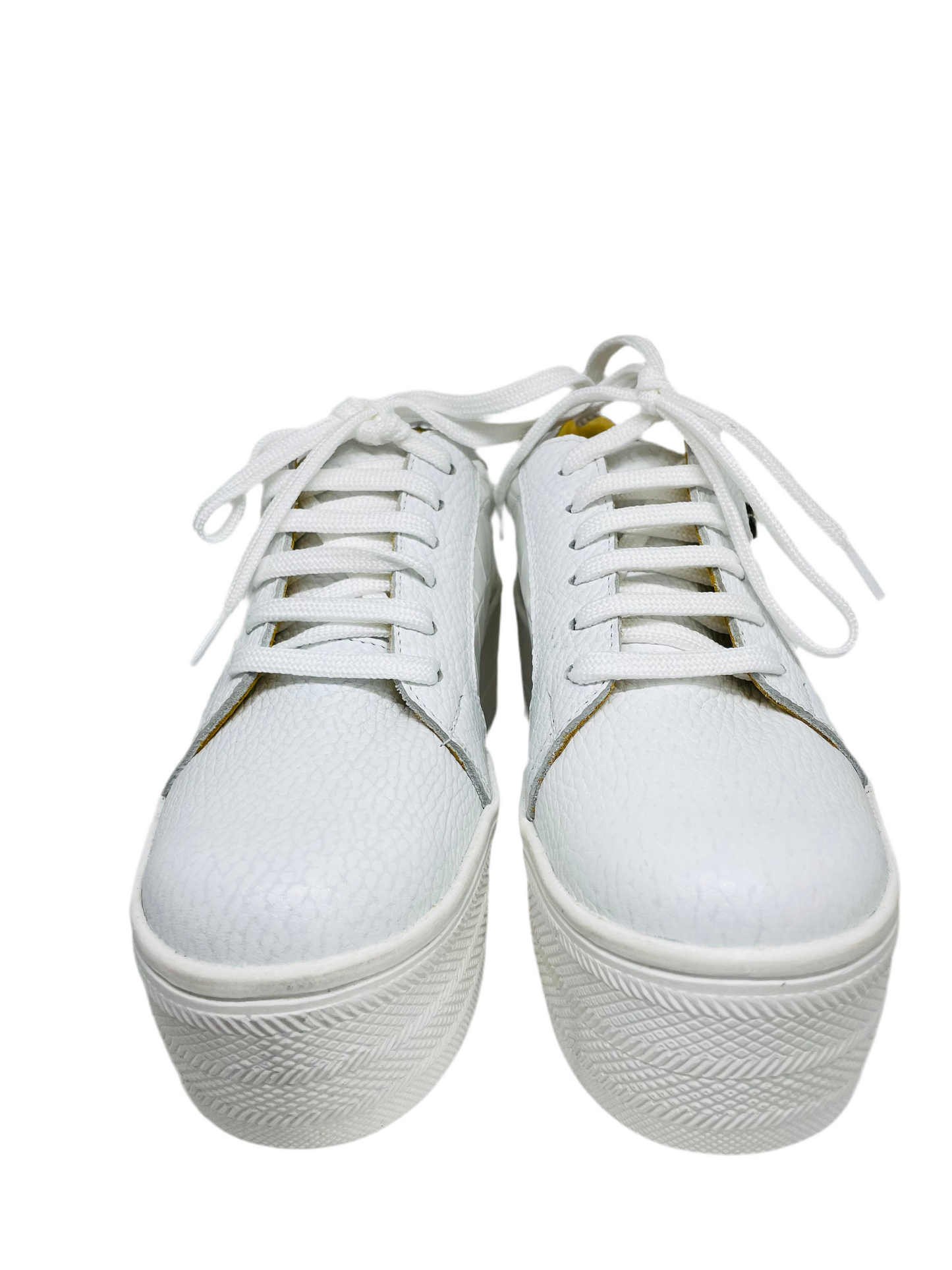 Zapatilla Blanca Croco Plata Alta