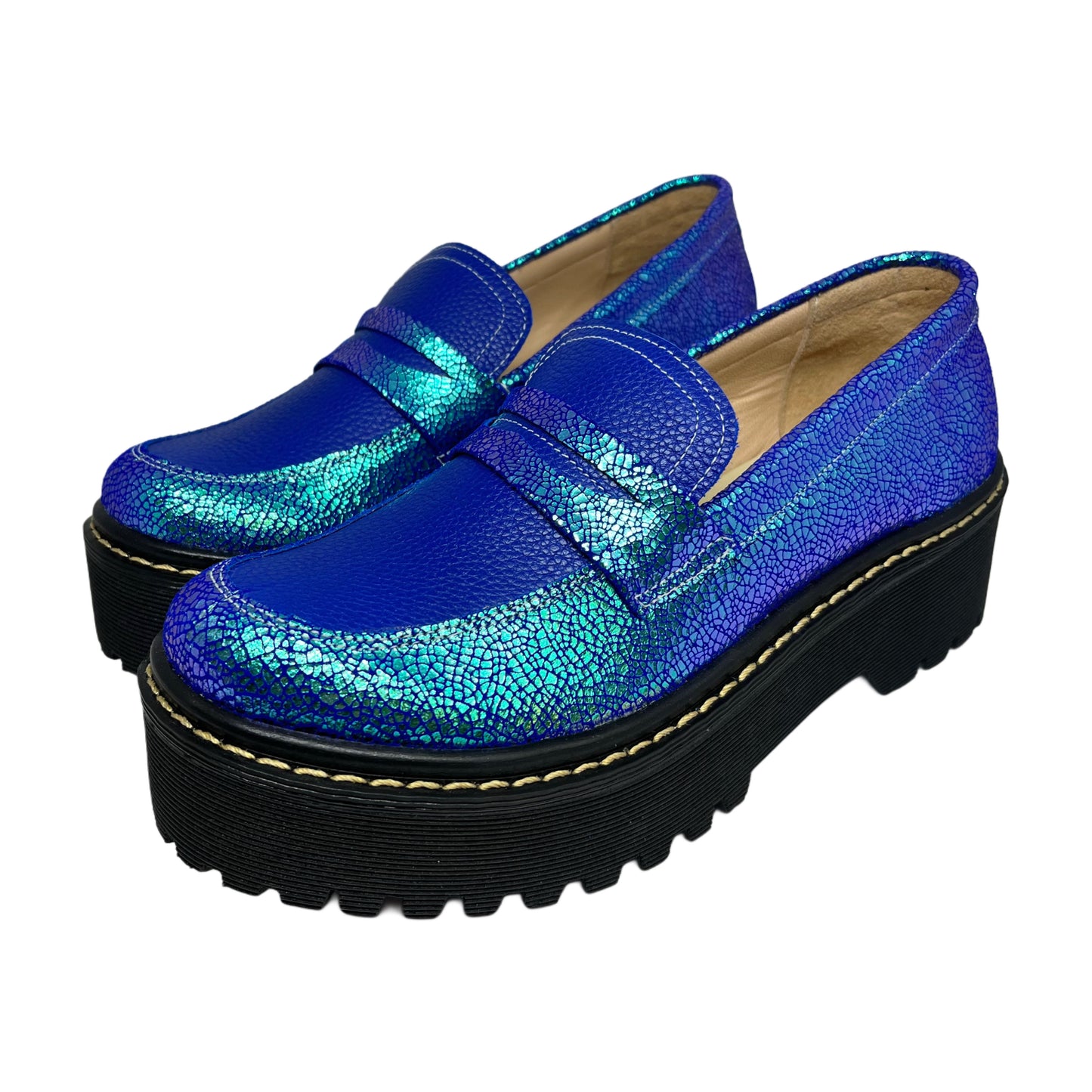 Mocasín Azul Glitter