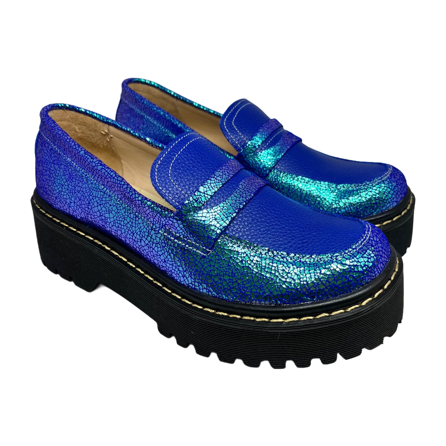 Mocasín Azul Glitter