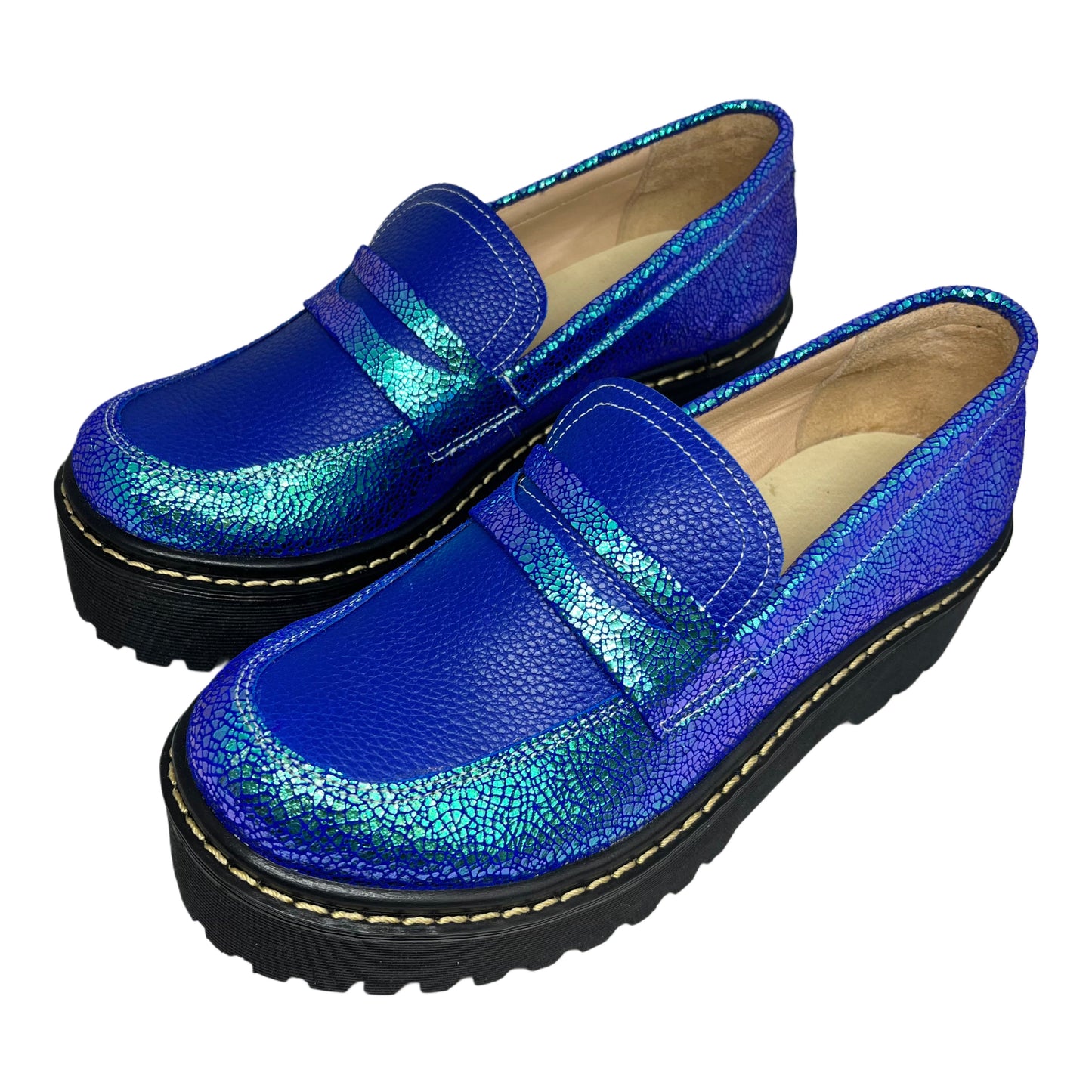 Mocasín Azul Glitter