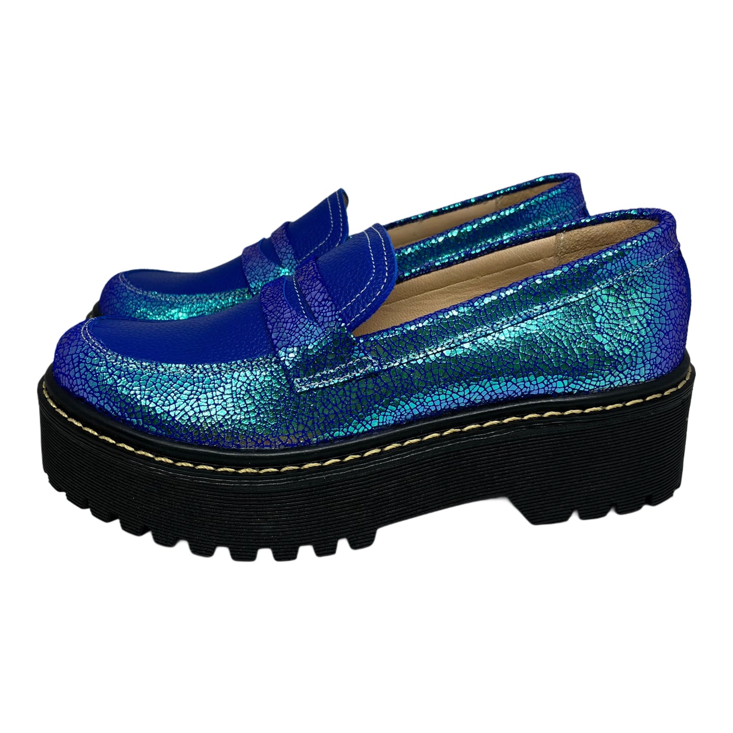 Mocasín Azul Glitter